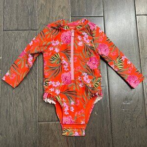 Old Navy Printed Ruffle-Trim Rashguard One-Piece Swimsuit for Baby